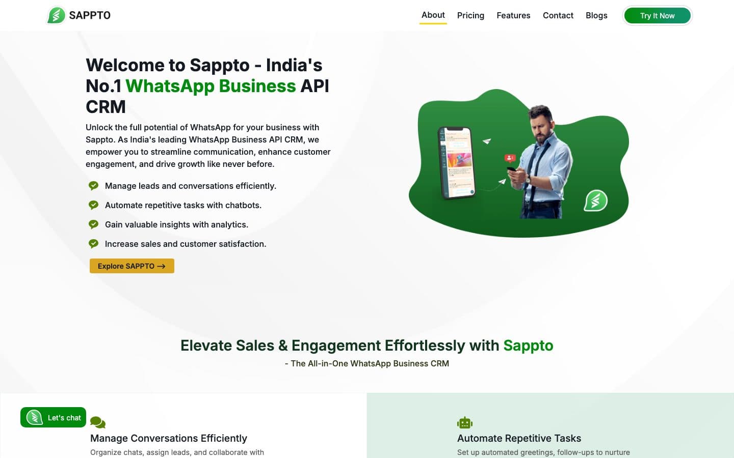 Home page of the Sappto website